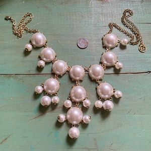 ERICA LYONS Pearl Gold Statement Necklace - Erica Lyons White Bridal Necklace